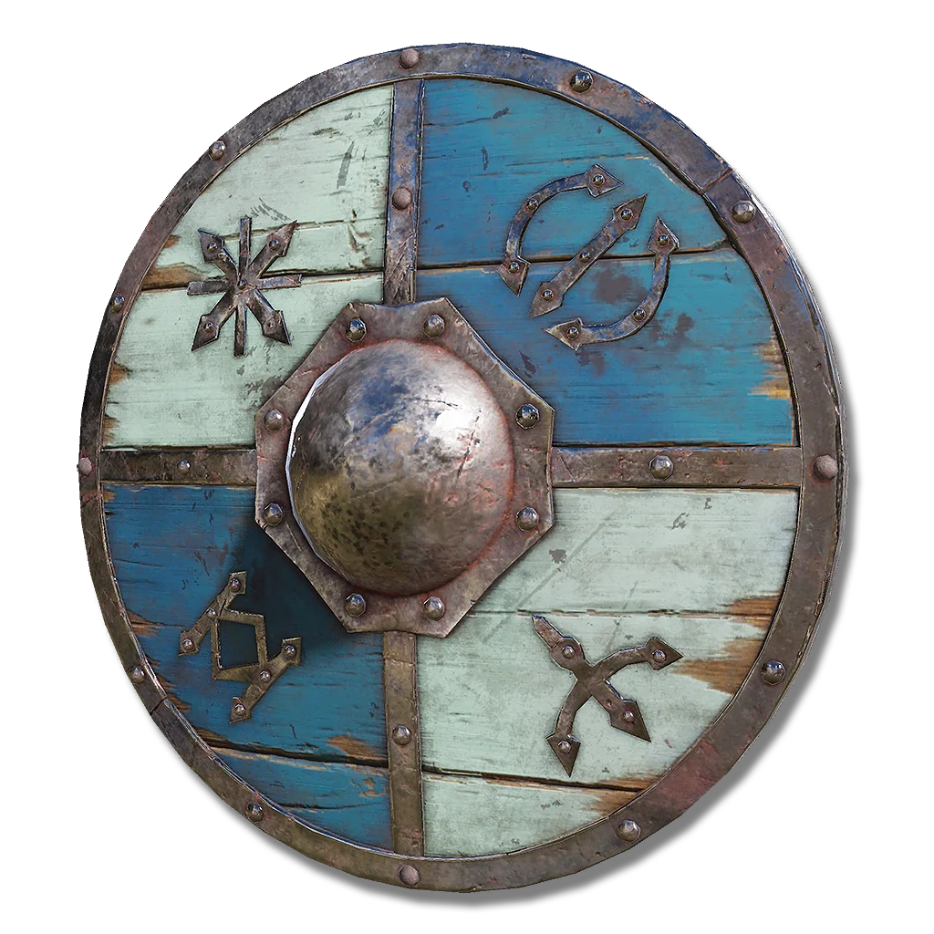 Blue-White Wooden Shield