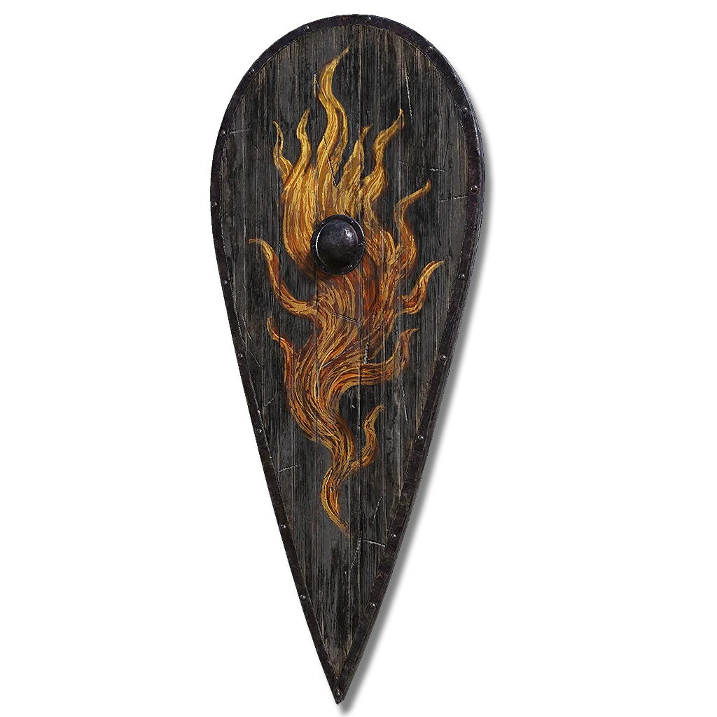 Flame Crest Wooden Shield